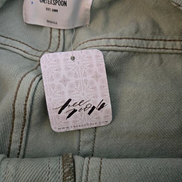 Free People x OneTeaspoon Teal Drawstring Relaxed Jeans Size XS - Picture 9 of 10